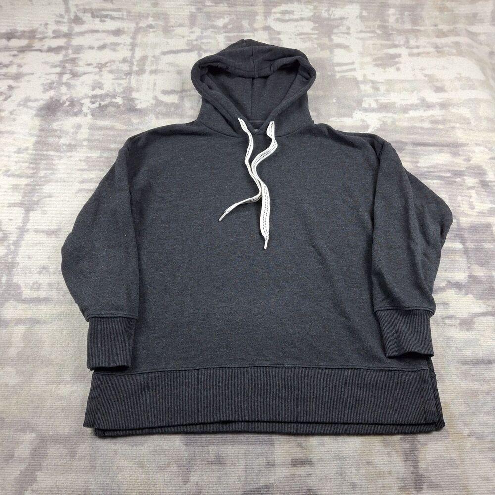 Aerie Pullover Hoodie Womens Small S Charcoal Heather Gray Thick Drawstring Coat